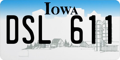 IA license plate DSL611