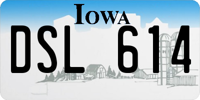 IA license plate DSL614