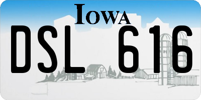 IA license plate DSL616