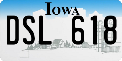 IA license plate DSL618