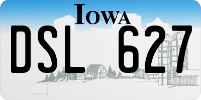 IA license plate DSL627