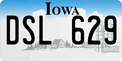 IA license plate DSL629