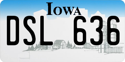 IA license plate DSL636