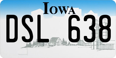 IA license plate DSL638