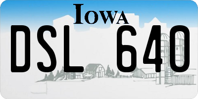 IA license plate DSL640