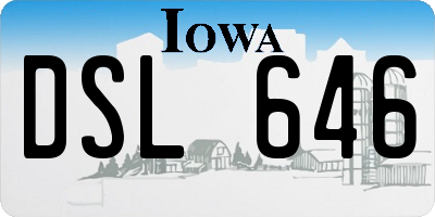 IA license plate DSL646