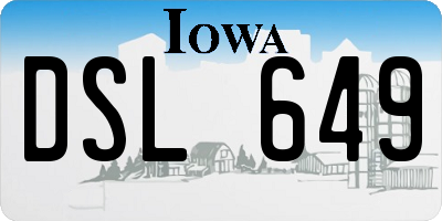 IA license plate DSL649