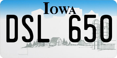 IA license plate DSL650