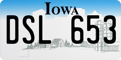 IA license plate DSL653