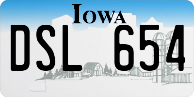 IA license plate DSL654