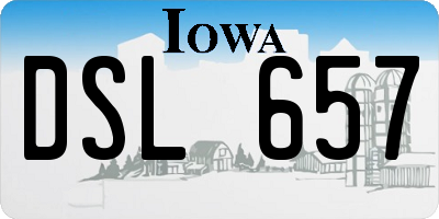 IA license plate DSL657