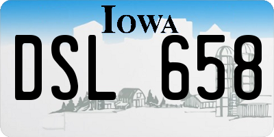 IA license plate DSL658