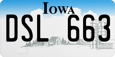 IA license plate DSL663