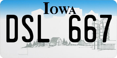 IA license plate DSL667