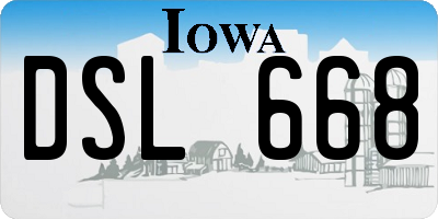IA license plate DSL668
