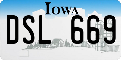 IA license plate DSL669