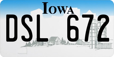 IA license plate DSL672