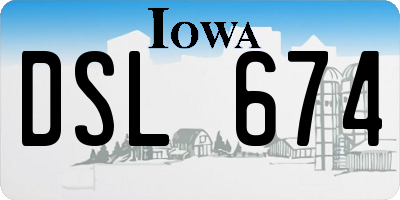 IA license plate DSL674