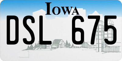 IA license plate DSL675