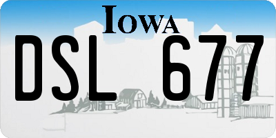 IA license plate DSL677