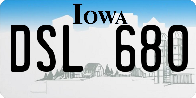IA license plate DSL680