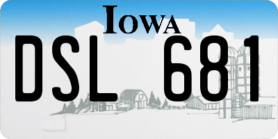 IA license plate DSL681