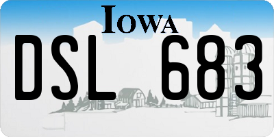 IA license plate DSL683