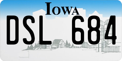 IA license plate DSL684