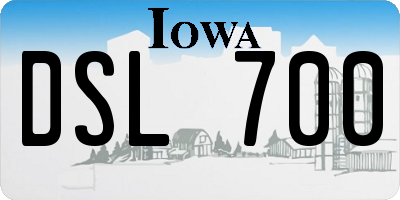 IA license plate DSL700