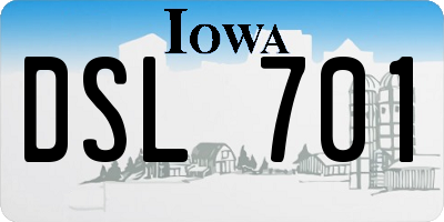 IA license plate DSL701