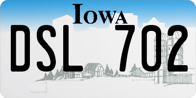 IA license plate DSL702