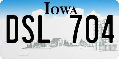 IA license plate DSL704