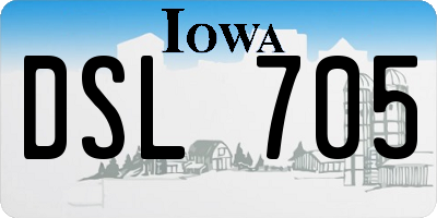IA license plate DSL705