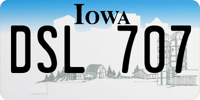 IA license plate DSL707