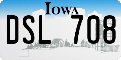 IA license plate DSL708
