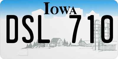 IA license plate DSL710