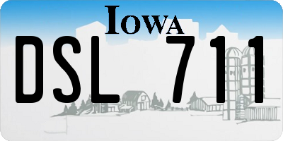 IA license plate DSL711