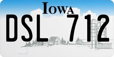 IA license plate DSL712