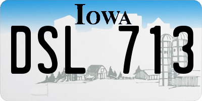 IA license plate DSL713