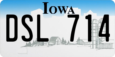 IA license plate DSL714
