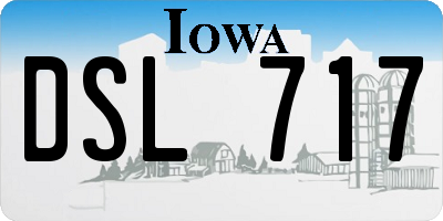 IA license plate DSL717