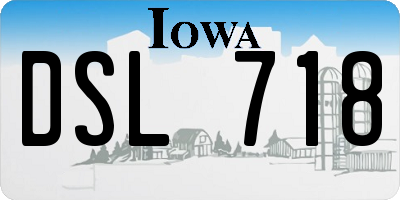 IA license plate DSL718