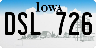 IA license plate DSL726