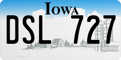IA license plate DSL727