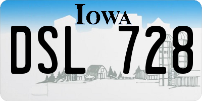 IA license plate DSL728
