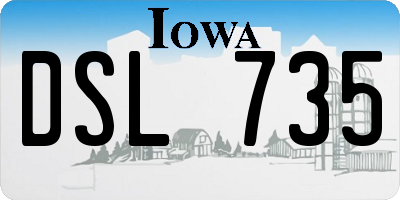 IA license plate DSL735