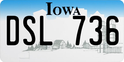 IA license plate DSL736