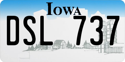 IA license plate DSL737
