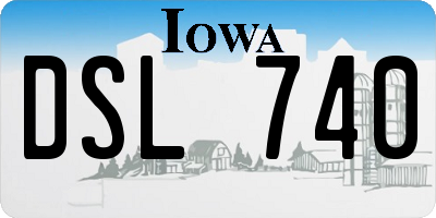 IA license plate DSL740