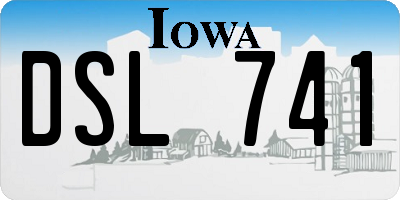 IA license plate DSL741